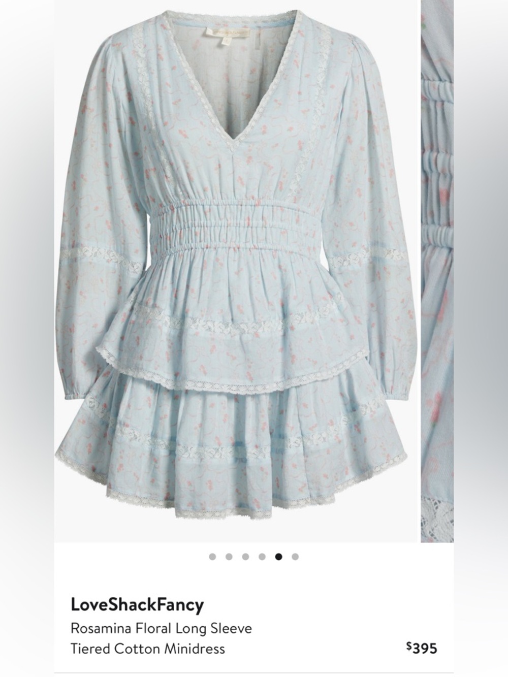 LoveShackFancy Rosamina Floral Longsleeve Minidress